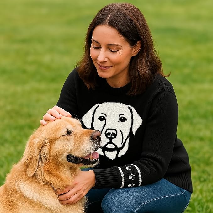 Custom Dog Knit Sweater for Women Personalized Pet Paw Print Pullover Dog Mom - Image 6
