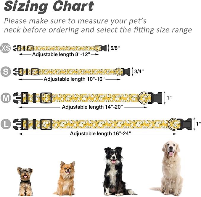 Reflective Dog Collar for Extra Small Dogs, Cute Flower Theme Adjustable - Image 7