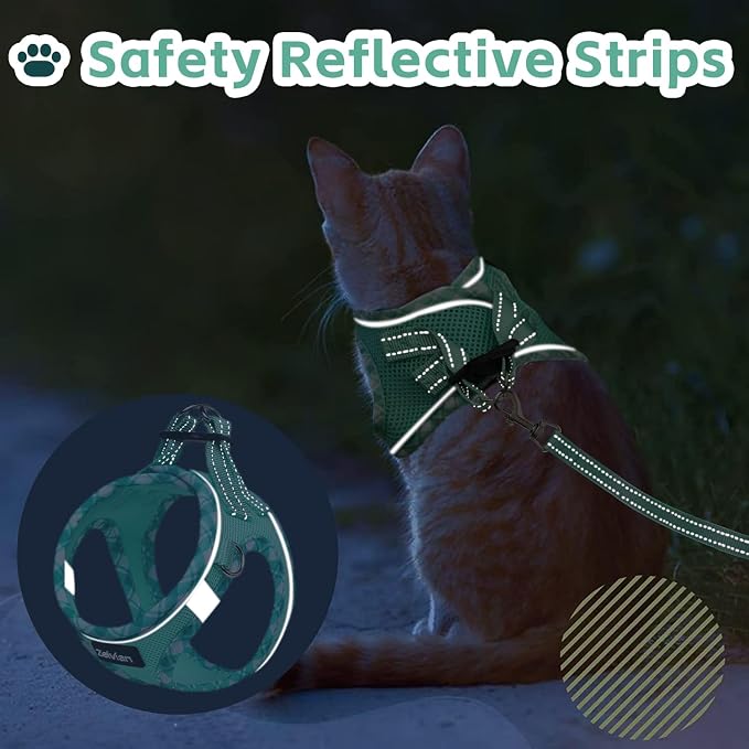 Cat Harness and Leash Set for Walking, Escape Proof Adjustable Soft Mesh Kitten - Image 6