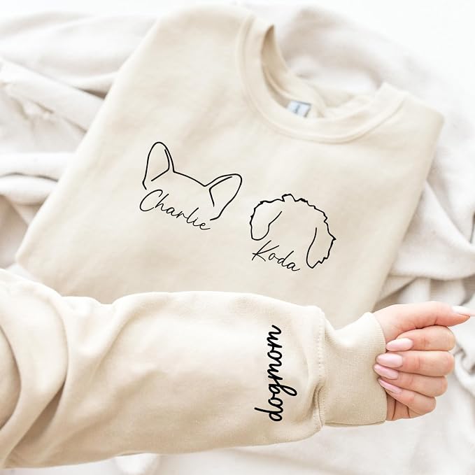 Personalized Dog Mom Sweatshirt, Custom Pet Name Sweater - Image 2