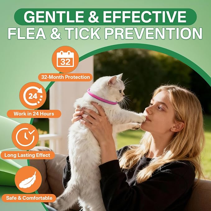 Flea Collar for Cats 4 Pack, Natural Cat Flea and Tick Prevention Collar - Image 4
