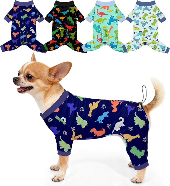 Bienbee Dog Pajamas, 4 Pack Dog Recovery Suit Shedding Suit Cute Soft Puppy by Bienbee