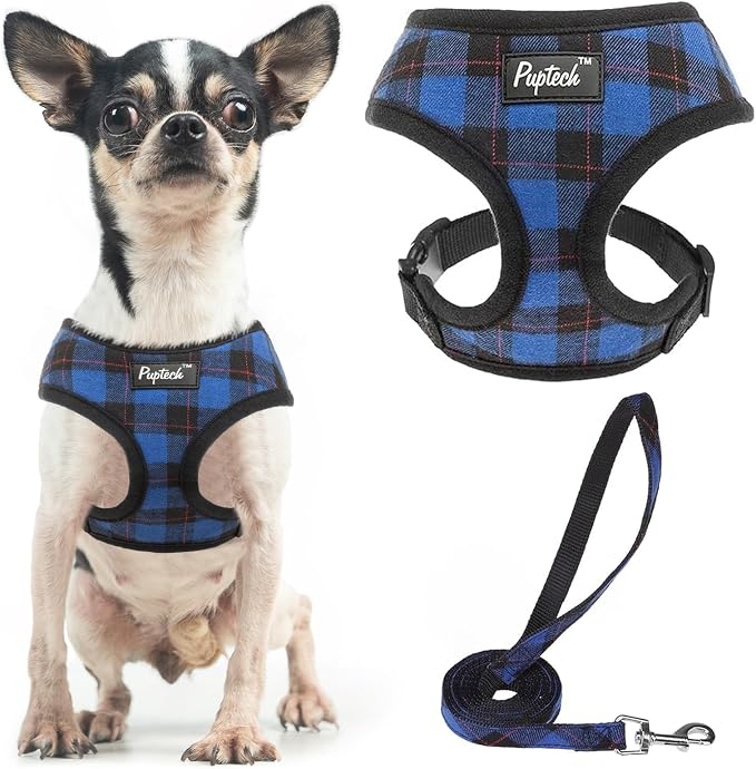 PUPTECK Soft Mesh Dog Harness and Leash Set Pet Puppy Cat Comfort Padded Vest by PUPTECK