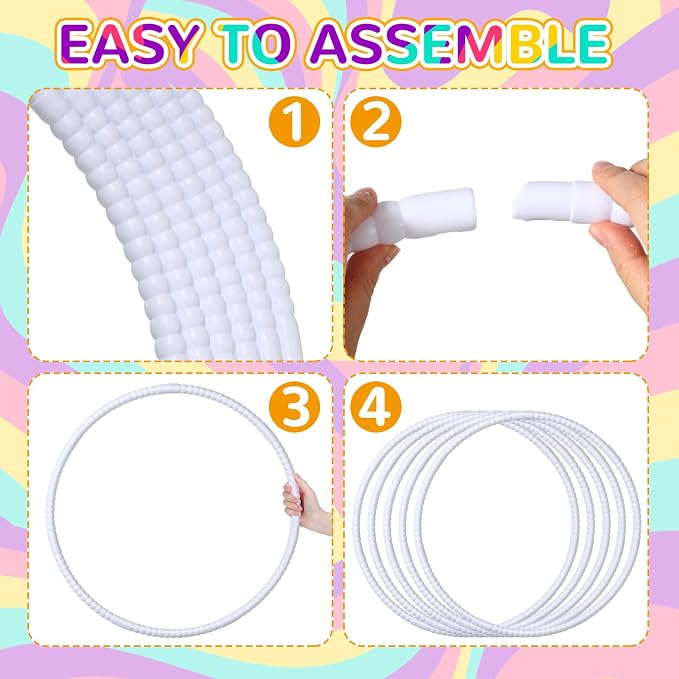 Shappy 6 Pcs Exercise Hoop Detachable Adjustable Plastic Toy Playground Toys - Image 3