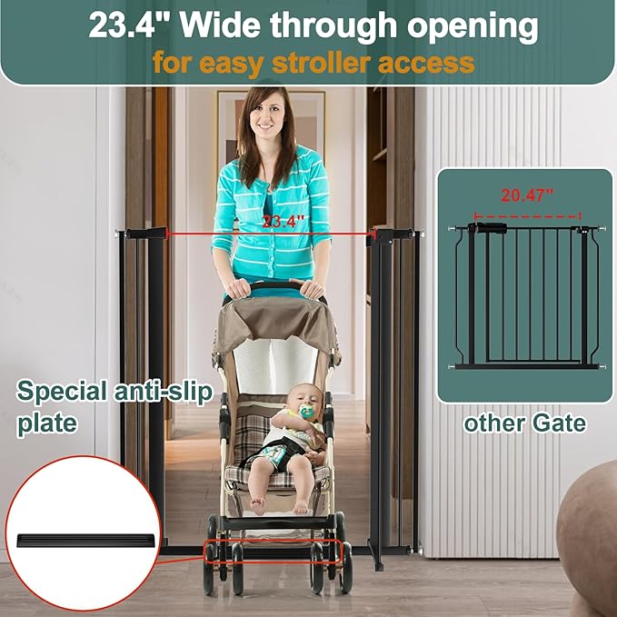 40.55" Tall, 30.11-34.05 Inch Wide, 1.37" Ultra Narrow Spacing Dog Pet Baby - Image 3