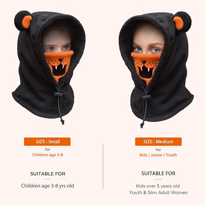 BLUEMARS Kids Winter Hat Balaclava, Fleece Cold-Weather Hood - Image 2
