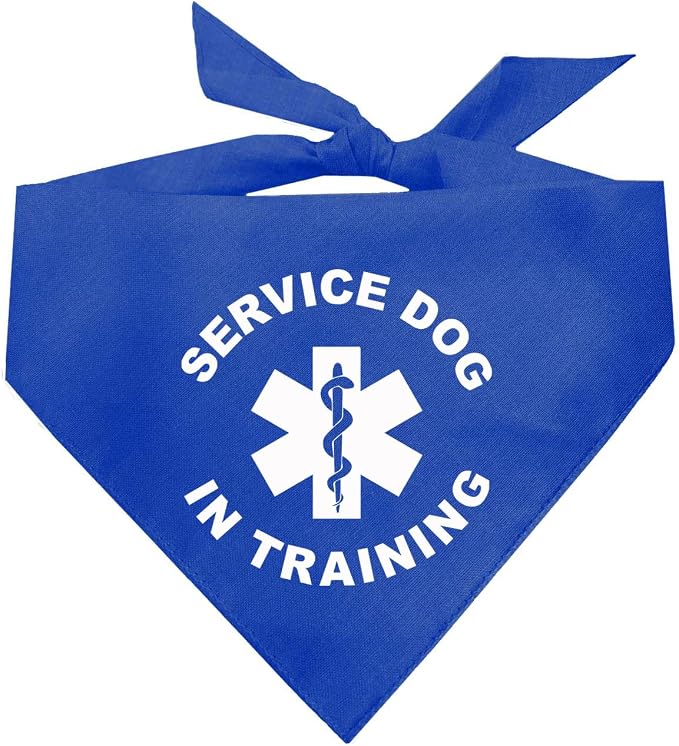 Service Dog in Training Dog Bandana | 100% Cotton Adjustable Triangle | Made in by TeesTails