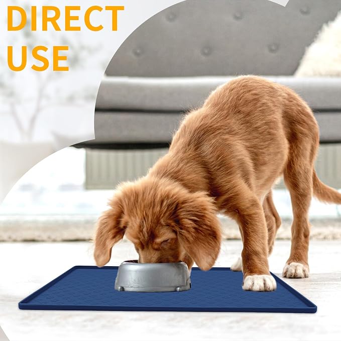 Ptlom Silicone Pet Placemat for Dog and Cat, Waterproof Anti-Slip Pet Feeding - Image 3
