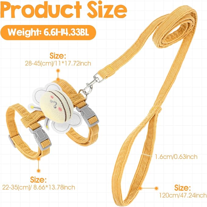 Cat Collar and Leash Set, Escape Proof Adjustable Kitten Harness, Soft - Image 2