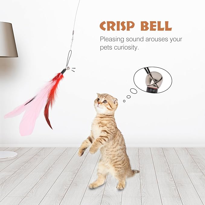 Pawaboo Interactive Cat Toys for Indoor Cats, Cat Wand Toys, Cat Fishing Pole - Image 5