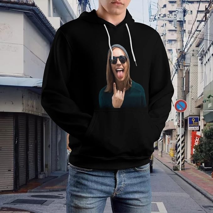 Artsadd Custom Face Unisex athletic Pockets Sweatshirt Loose Hoodie Custom - Image 2