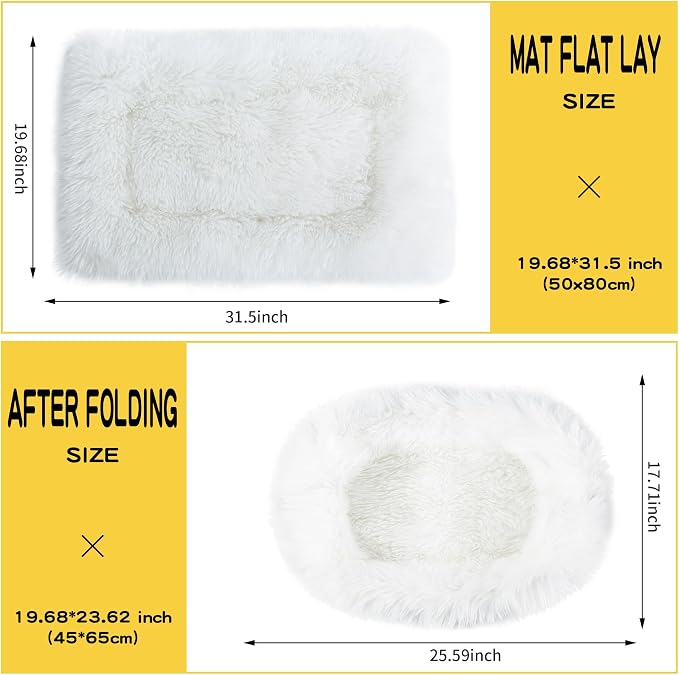 Dog Cat Bed Mat 19.6x31.4 inch, Washable Soft Plush Faux Fur Fluffy Puppy Pad - Image 5