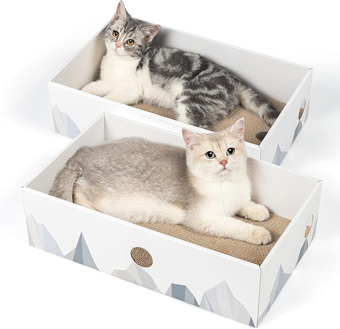 Cat Scratcher Box with 3-Layer Corrugated Pad, Heavy-Duty Double-Sided by Conlun