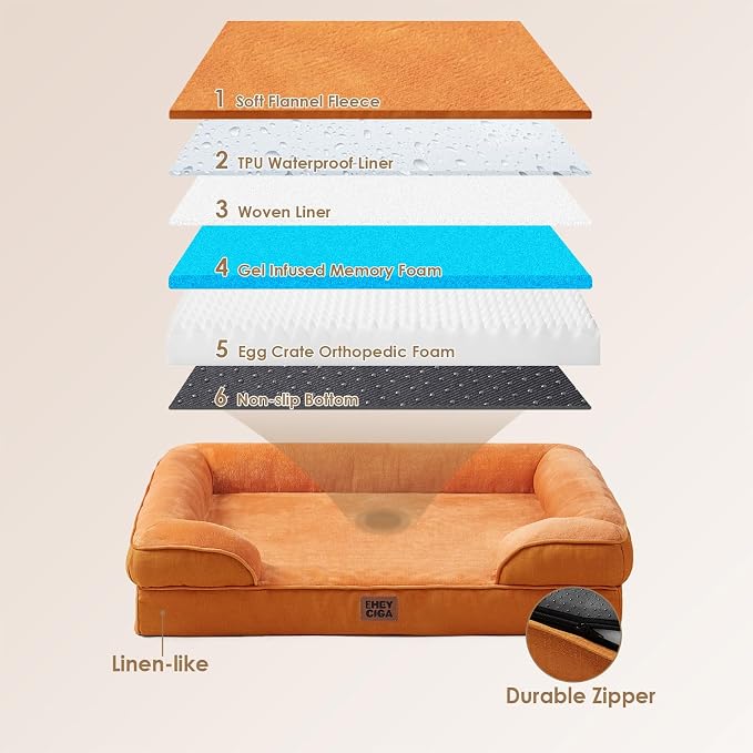EHEYCIGA Orthopedic Dog Bed for Small Dogs, Waterproof Memory Foam Small Dog - Image 5