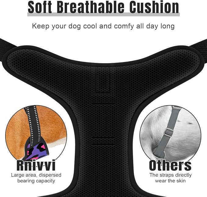 Rnivvi No Pull Dog Harness, Cute Leopard Reflective X-Large Sized Puppy Harness - Image 4