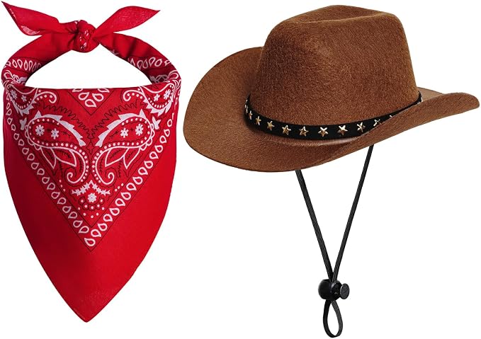 choyaxo Halloween Costumes for Dogs Cat Pet Cowboy Costume Cowboy Hat by choyaxo