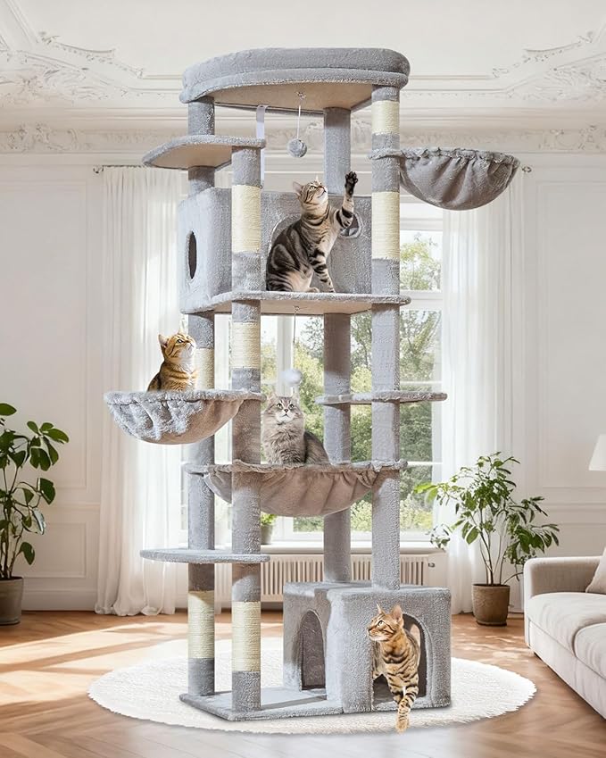 Taoqimiao 72 Inch Cat Tree, XXL Cat Tower by Taoqimiao