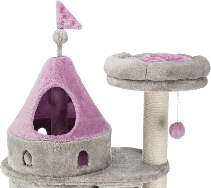 TRIXIE My Kitty Darling Castle Condo, Plush Cat Tree, Sisal Scratching Post - Image 7