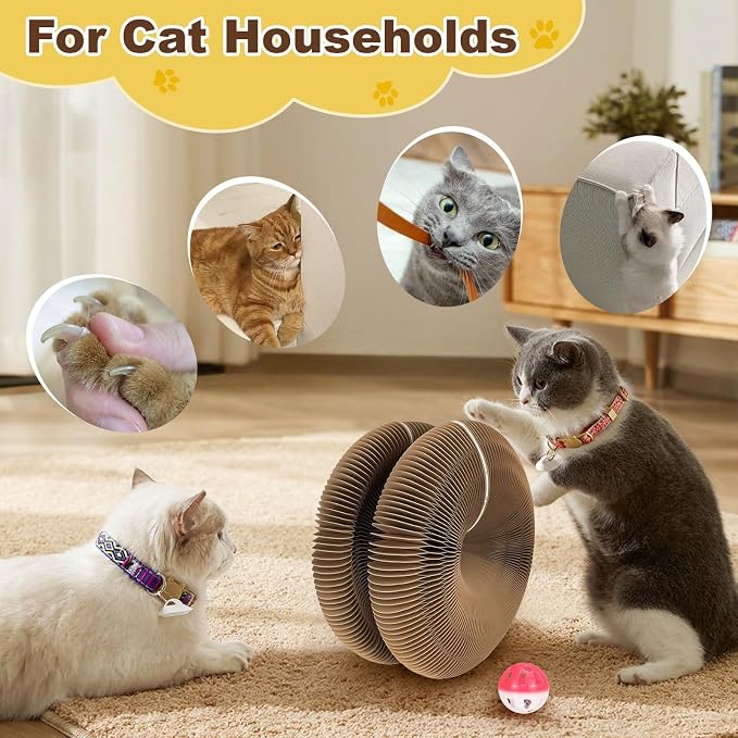 Cardboard Cat Toy, Flexible Magic Organ Cat Scratcher, Foldable & Reversible - Image 5