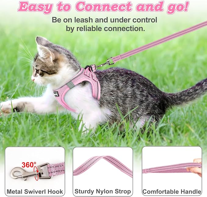 Cat Harness and Leash for Walking Escape Proof, Adjustable Kitten Vest Harness - Image 4