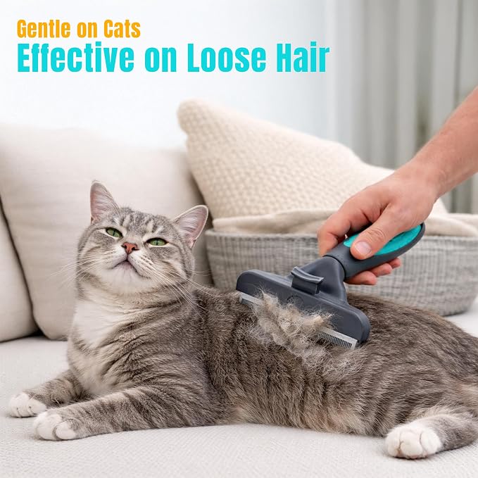 deShedding Tool for Medium/Large Cats and Dogs, Long Hair, Removes Loose Hair - Image 3