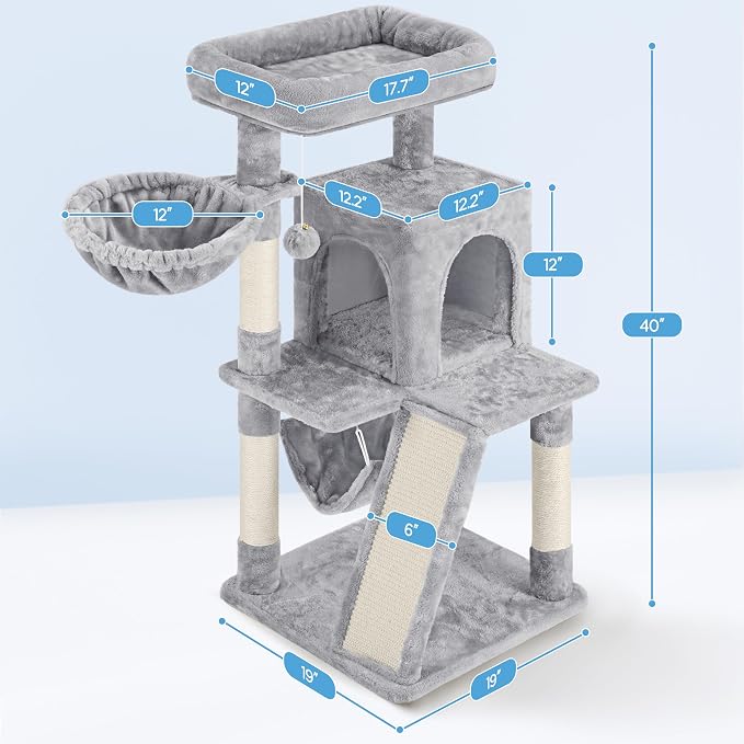 Yaheetech Cat Tree Tower, 40-Inch Condo - Image 4