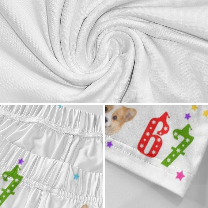 Custom Pajama Pants for Women Men, Personalized 67 Name Photo PJ Family Six - Image 6