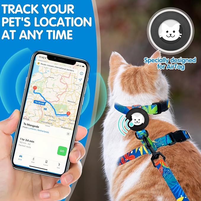 BINGPET Cat Harness with Airtag Holder, Cat Harness and Leash Set Escape Proof - Image 5