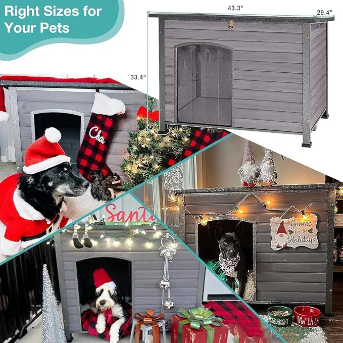 Aivituvin Dog House with Insulated Liner, Heated Outdoor Indoor Weatherproof - Image 7