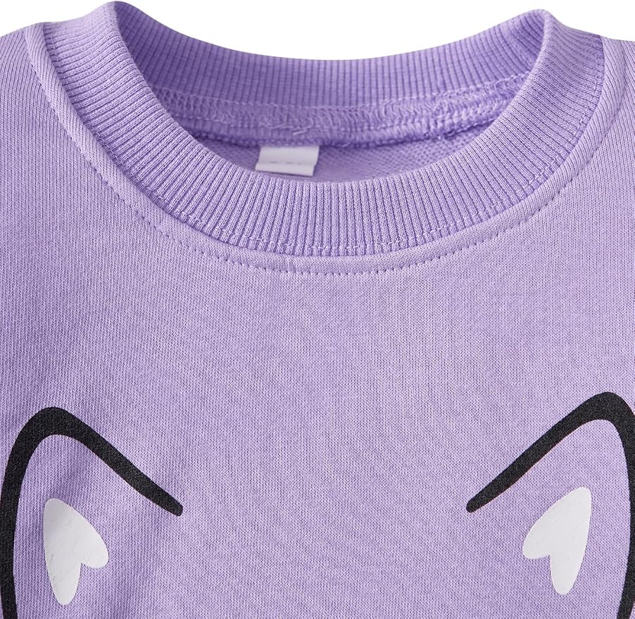 Little Girls Unicorn Outfits 2 Piece Kids Ruffle Sleeve Sweatshirt + Leggings - Image 2