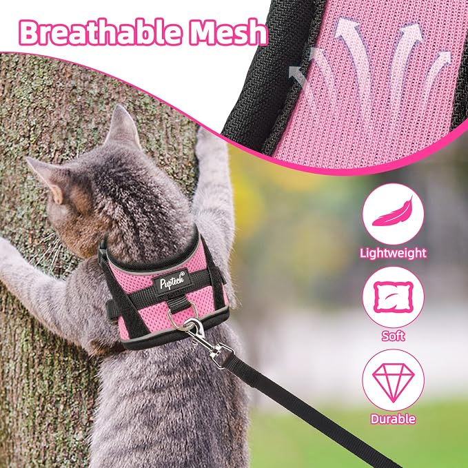PUPTECK Cat Harness and Leash Set Escape Proof, Adjustable Reflective Kitten - Image 6