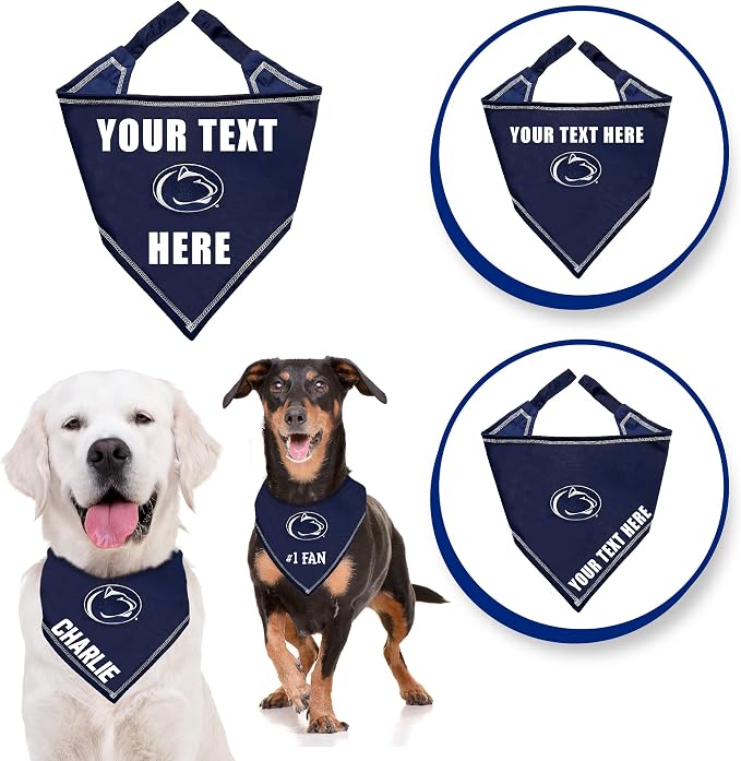 Pets First NCAA Penn State Nittany Lions Personalized Tie Around Bandana - Image 4