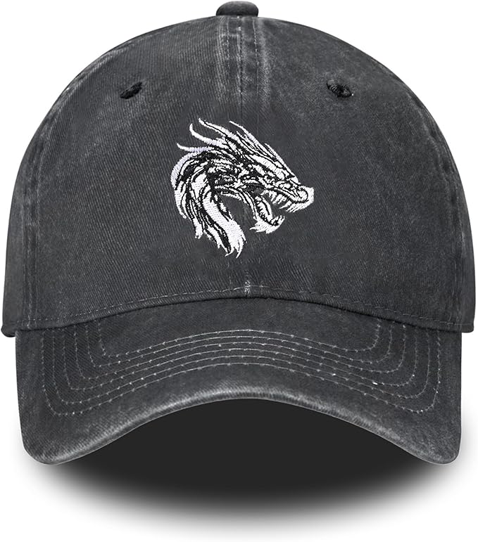 Embroidered Baseball Cap Adjustable Vintage Washed Distressed Denim Baseball Hat by Tezmd