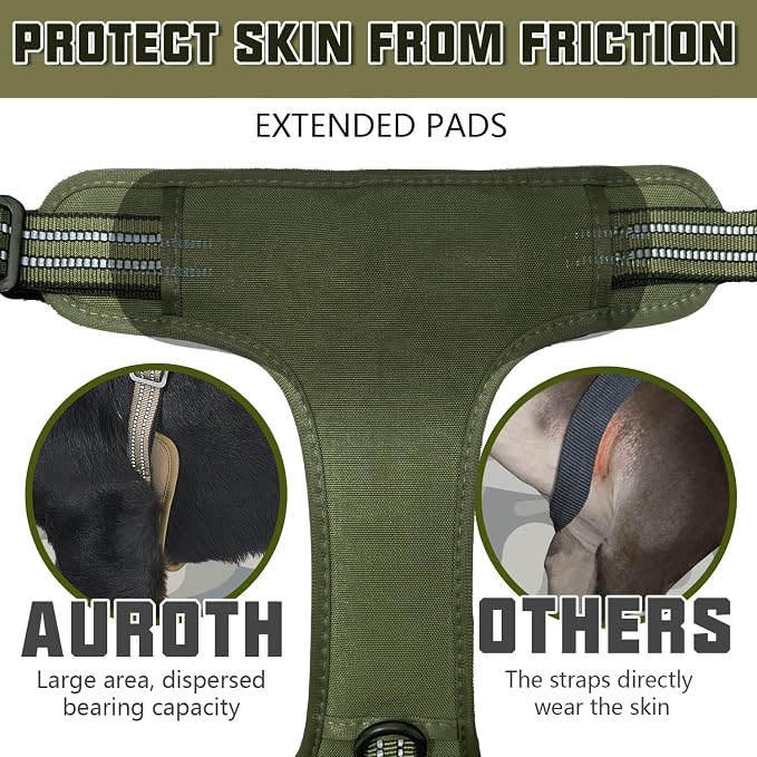 AUROTH Tactical Dog Harness for Large Dogs No Pull Adjustable Pet Harness - Image 4