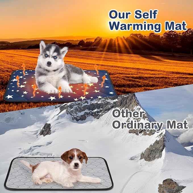 Namalu 4 Pack Self Warming Cat Bed Self Heating Cat Mat Star Pattern Soft Dog - Image 6