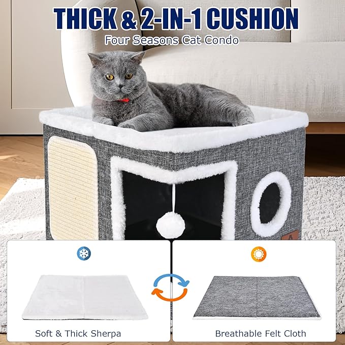 Cat Beds for Indoor Cats, Large Cat Cave Bed - Image 6