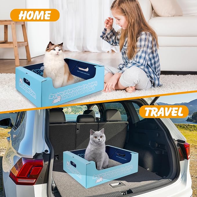 3 PCS Disposable Litter Boxes for Cats, 17.1x13.2x5.7 in Cat Litter Box - Image 7