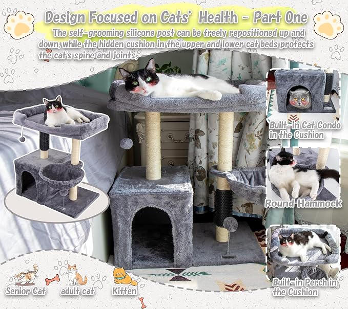 28.4" Small Cat Tree Tower, Cat Scratching Post - Image 4