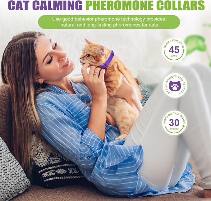 Calming Collar for Cats | Calming Cat Collars Adjustable Soother Anxiety Relief - Image 3