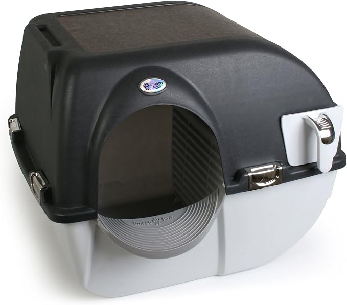 Omega Paw Elite Self Cleaning Roll 'n Clean Litter Box, Midnight Black - Image 2