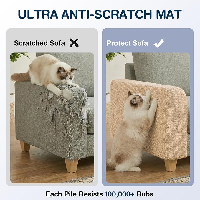 2 Pack Cat Scratcher Mat Roll for Furniture & Couch Protection | Total 157.5" x - Image 5