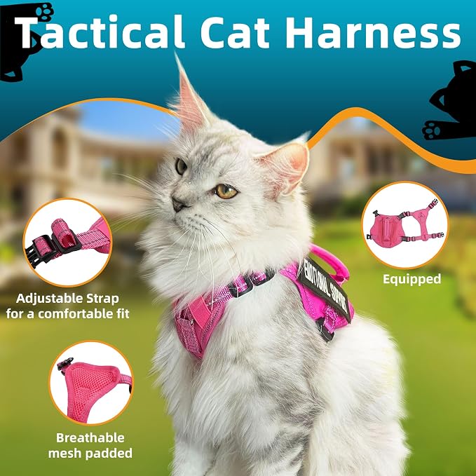 Tactical Cat Harness and Leash Pink - Image 7