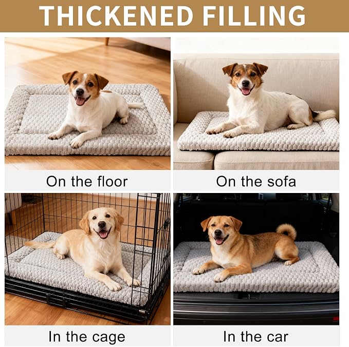 Dog Bed Mat, Reversible & Ultra Soft Kennel Pad-Machine Washable Pet Bed - Image 7