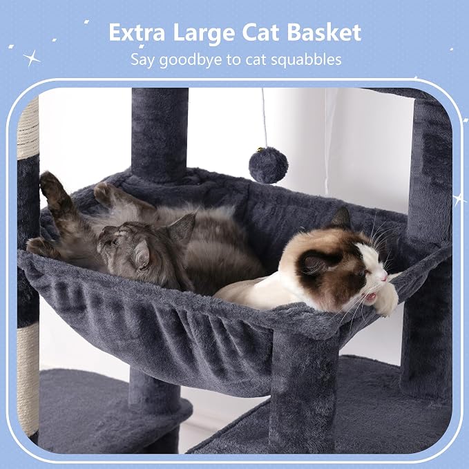 Hey-brother Tall Cat Tree Tower, Heavy Duty Scratching Posts - Image 4