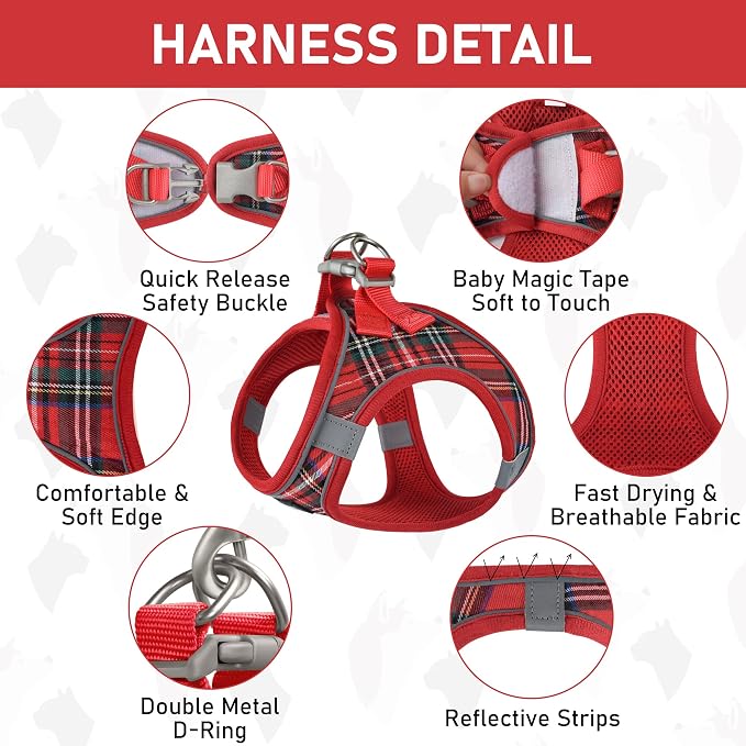GAMUDA Small Dog Harness Collar and Leash Set, Step in No Chock No Pull Soft - Image 2