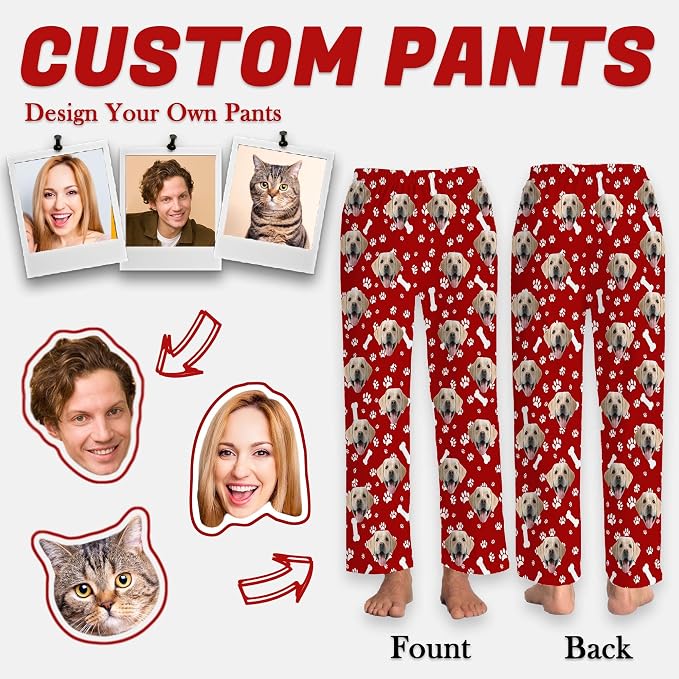 Personalized Face Pajama Pants for Men Women Custom Photo Printed Pajamas - Image 3