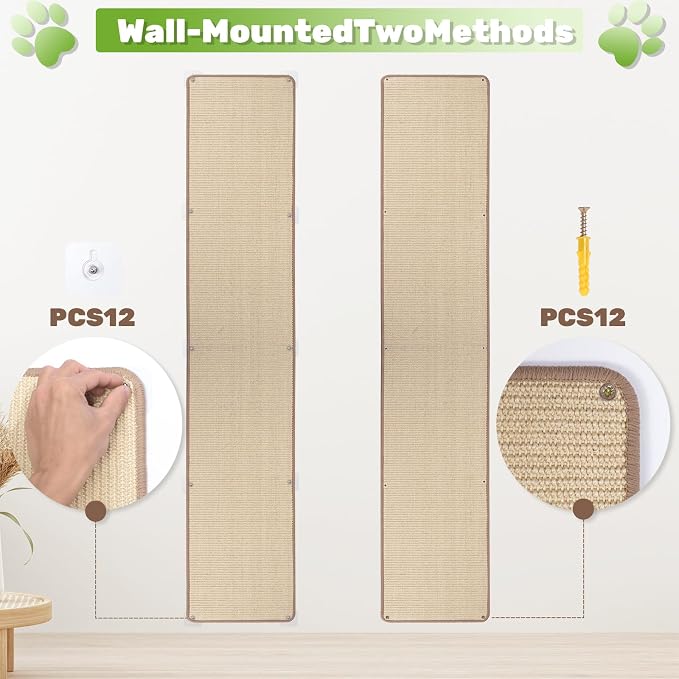 Natural Sisal Cat Scratching Mats 1 Pack, Cat Scratch Furniture Protector - Image 8
