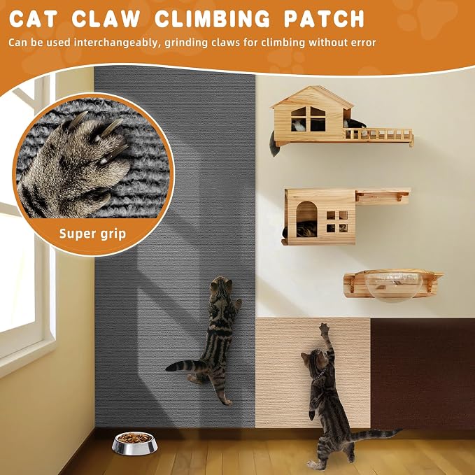 4pack Cat Scratch Couch Furniture and Wall Protector | Adhesive Cat Scratch Pad - Image 4