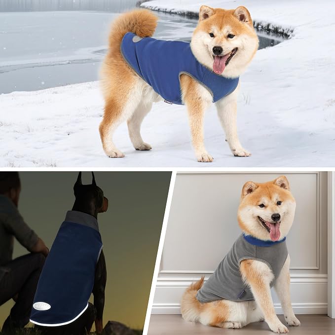 cyeollo 2 Pack Dog Fleece Sweater Stretchy Sweatshirt Pullover Dog Vest - Image 7