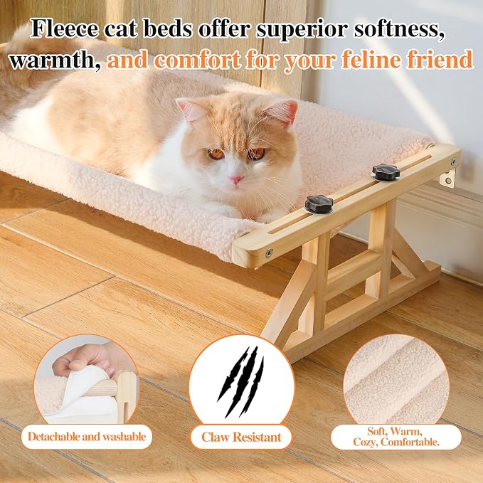 Tresbro 2-IN-1 Cat Window Perch & Elevated Cat Hammock, Easy Setup, Adjustable - Image 5